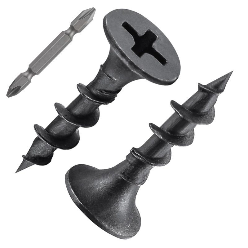 Wensilon (532 pcs)#6X5/8 Black Fastener Drywall Screws-Phillips with coarse Threaded tip, Black, Suitable for Drywall Slate, Wood, etc.(1 pounds) - Image 1